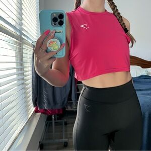 Gymshark cropped hot pink tank